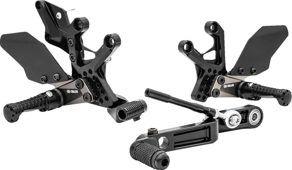 Gilles Tooling Adjustable Rearset - Black - Detail View