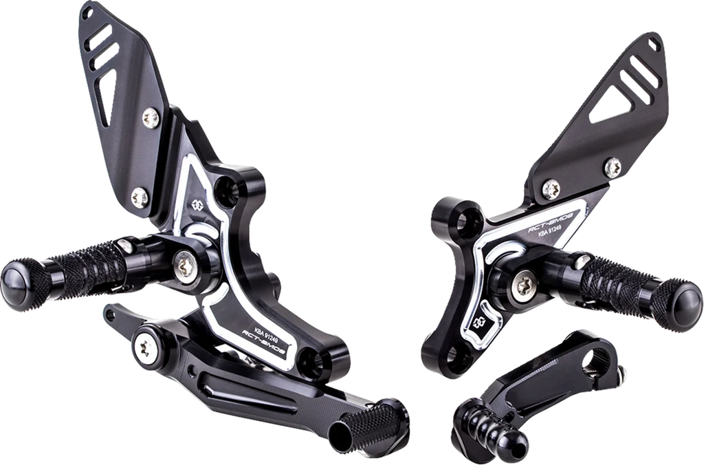 Gilles Tooling Adjustable Rearset - Black/Silver - BMW - Main Product View