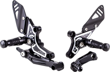 Load image into Gallery viewer, Gilles Tooling Adjustable Rearset - Black/Silver - BMW - Main Product View
