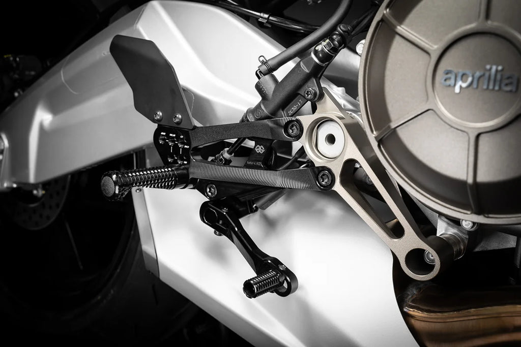 Gilles Tooling FXR Rearset - Black - Aprilia FXR-A03-B - Side View