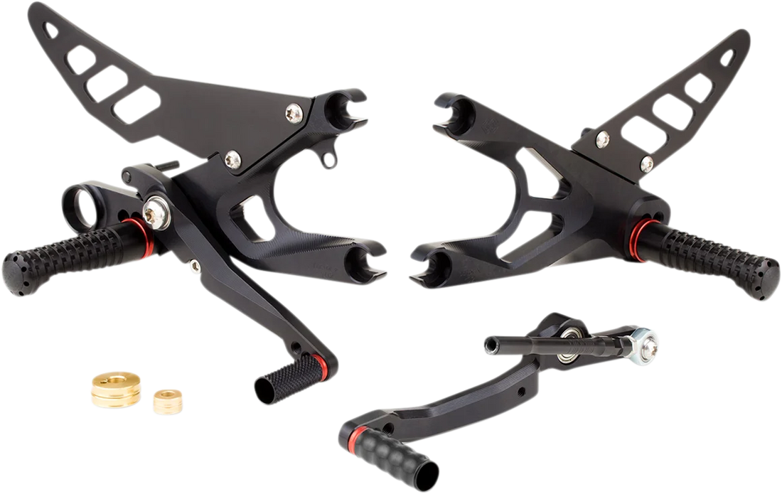 Gilles Tooling FXR Rearset - Black - Yamaha FXR-Y08-B - Side View