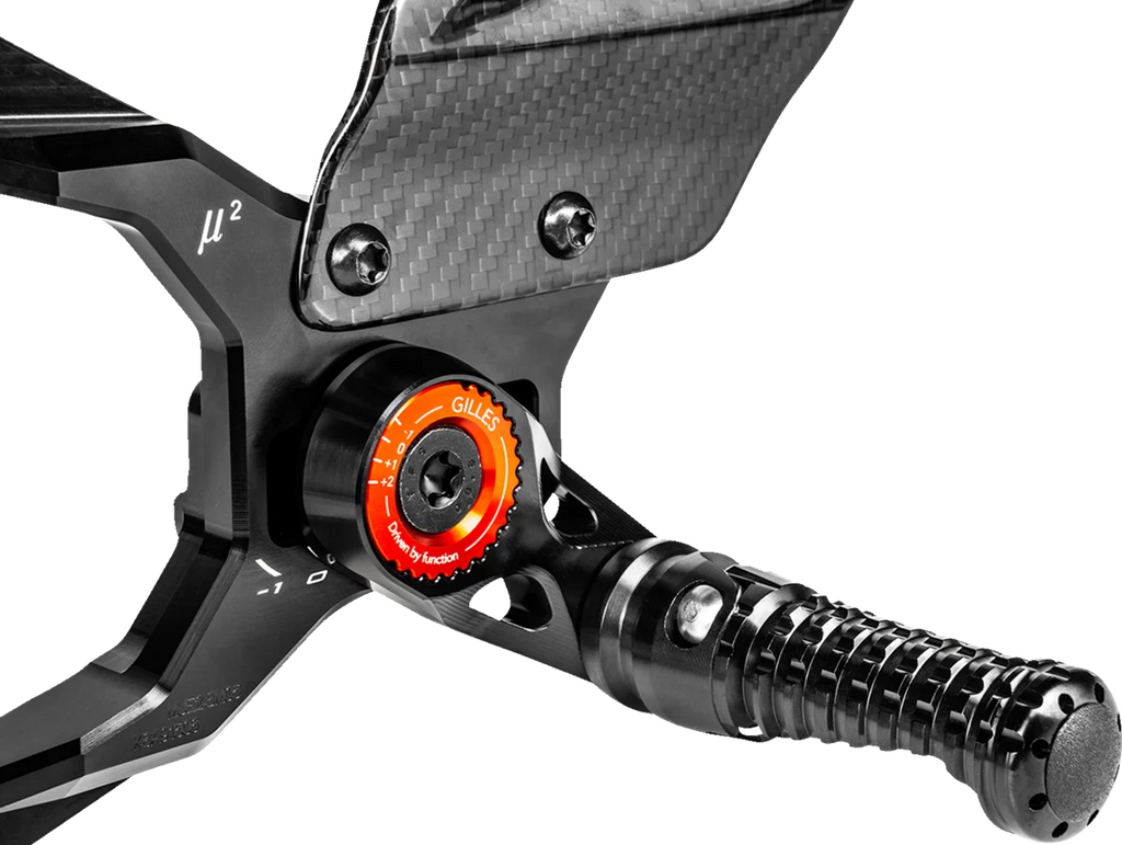 Gilles Tooling MUE2 Rearset - Black - BMW - Back View