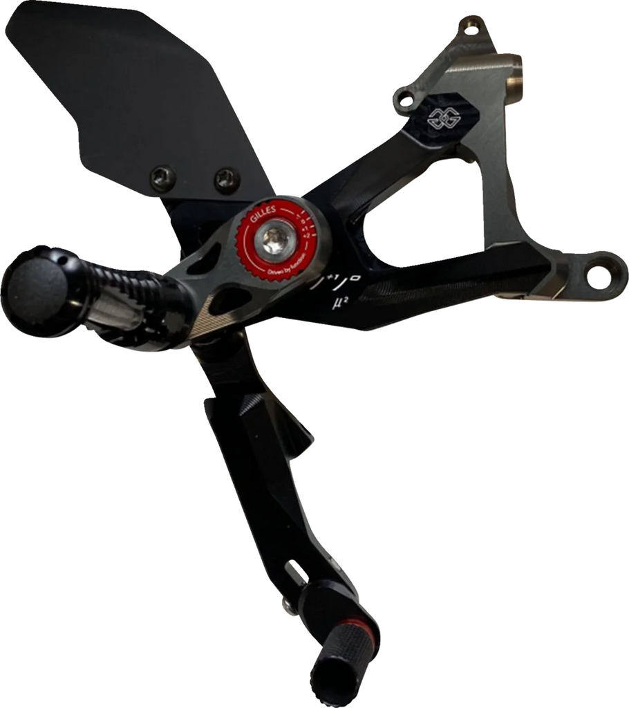 Gilles Tooling MUE2 Rearset - Black - Honda MUE2-H02-B - Side View