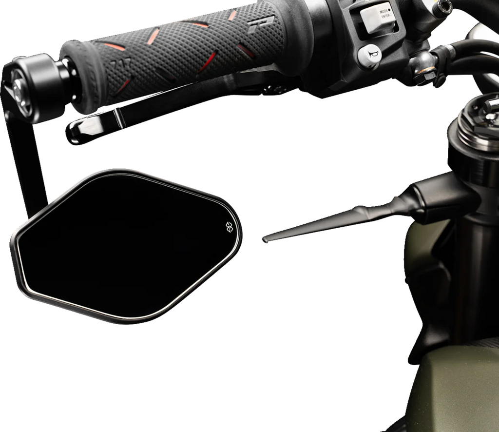 Gilles Tooling Mirror - STRATOS - Side View - Diamond - Black - Right/Left - Each - Installation View