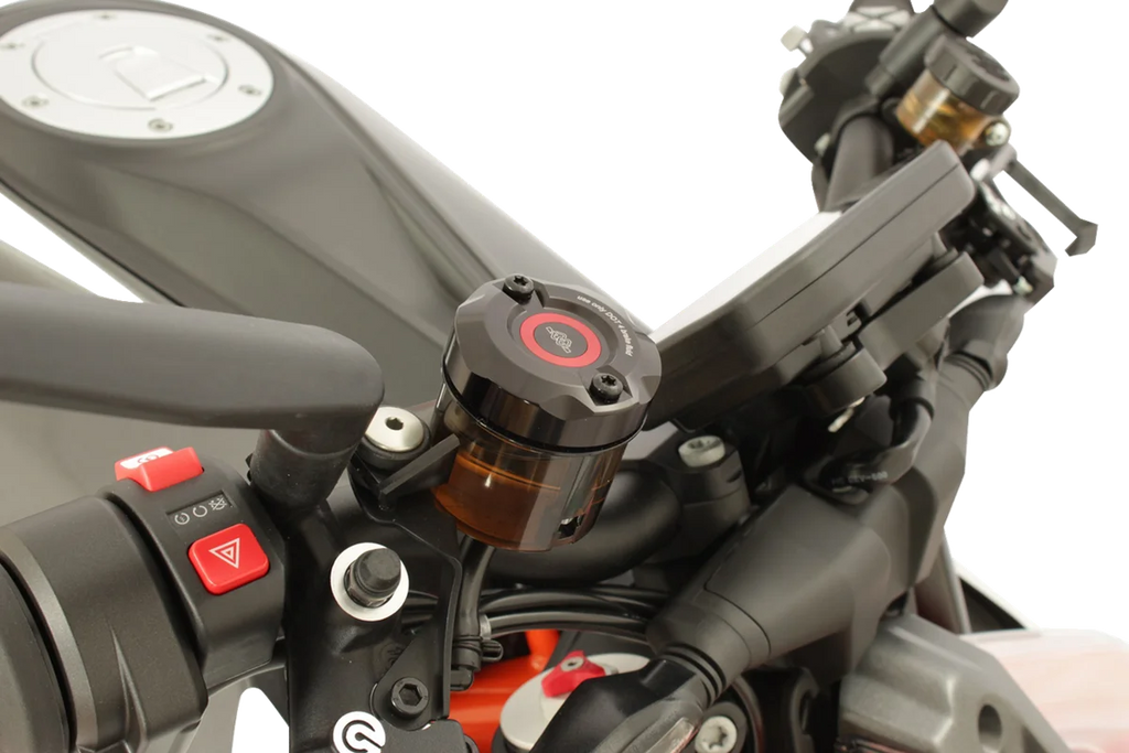 Gilles Tooling Reservoir Cover - Brake - Front - Black - Side View
