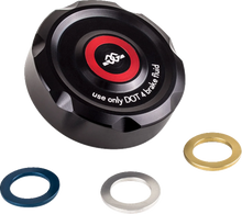 Load image into Gallery viewer, Gilles Tooling Reservoir Cover - Brake - Front - Black BRC-14-B - Main Product View