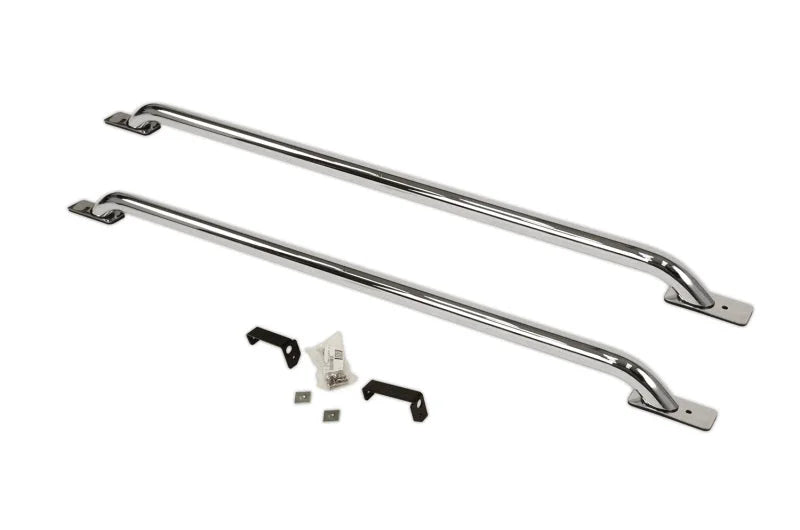 Go Rhino 07-13 Chevrolet Silverado Stake Pocket Bed Rails - Chrome - Back View