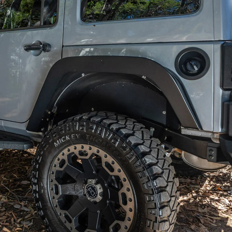 Go Rhino 07-18 Jeep Wrangler JK/JKU Trailline Rear Fenders 3 inch - Side View
