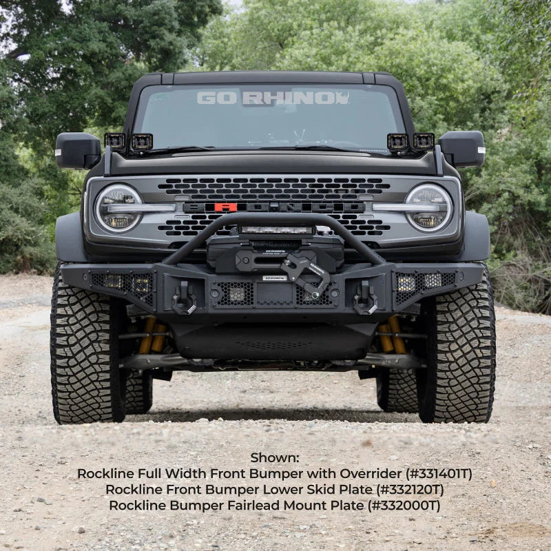 Go Rhino 07-20 Jeep Wrangler JL/JLU/JK/JKU/Gladiator JT Rockline Bumper Fairlead Mount Plate - Side View