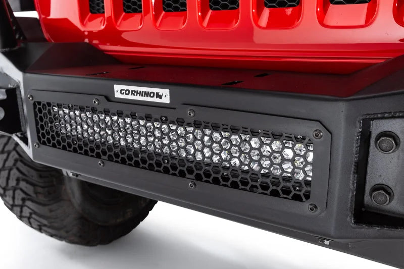 Go Rhino 07-20 Jeep Wrangler JL/JLU/JK/JKU/Gladiator JT Rockline Full Width Bumper - Installation View