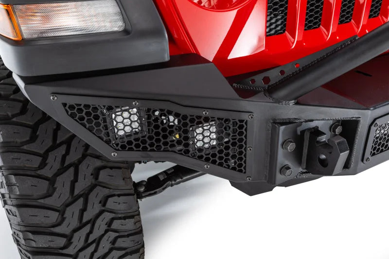 Go Rhino 07-20 Jeep Wrangler JL/JLU/JK/JKU/Gladiator JT Rockline Full Width Bumper w/ Overrider - Back View