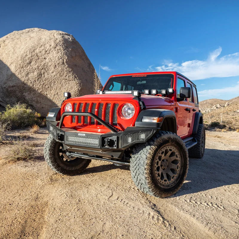 Go Rhino 07-20 Jeep Wrangler JL/JLU/JK/JKU/Gladiator JT Rockline Full Width Bumper w/ Overrider - Additional View 8