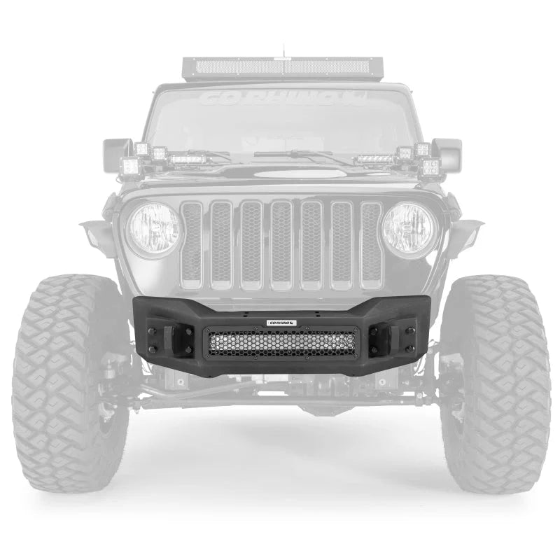 Go Rhino 07-20 Jeep Wrangler JL/JLU/JK/JKU/Gladiator JT Rockline Front Stubby Bumper - Main Product View