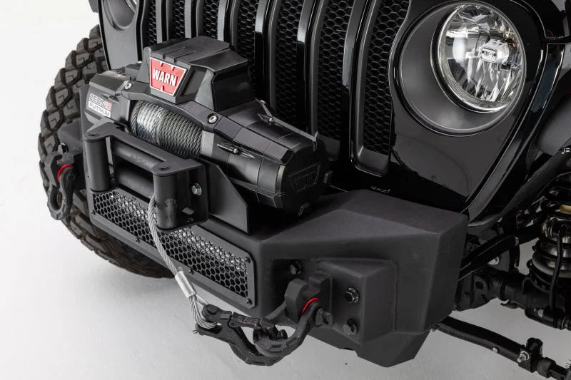 Go Rhino 07-20 Jeep Wrangler JL/JLU/JK/JKU/Gladiator JT Rockline Front Stubby Bumper - Side View