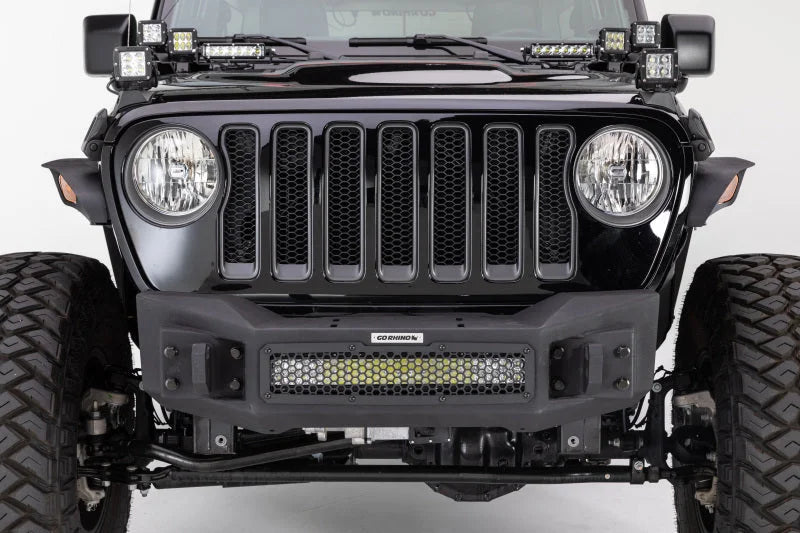 Go Rhino 07-20 Jeep Wrangler JL/JLU/JK/JKU/Gladiator JT Rockline Front Stubby Bumper - Additional View 6