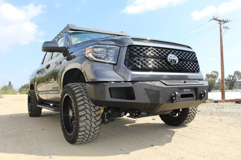 Go Rhino 14-21 Toyota Tundra BR6 Front Bumper Replacement - Tex. Black - Back View