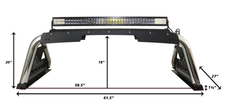 Go Rhino 15-20 Chevrolet Colorado Sport Bar 2.0 (Mid Size) - Tex Blk - Back View