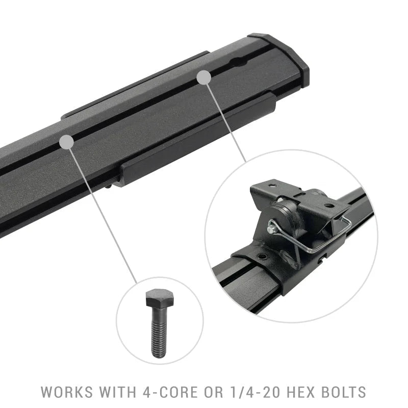 Go Rhino 15-22 Ford F-150 / 07-21 Toy. Tundra XRS Cross Bars Kit - Tex Blk (Attch Tonneau Cvr T-Trk) - Additional View 8
