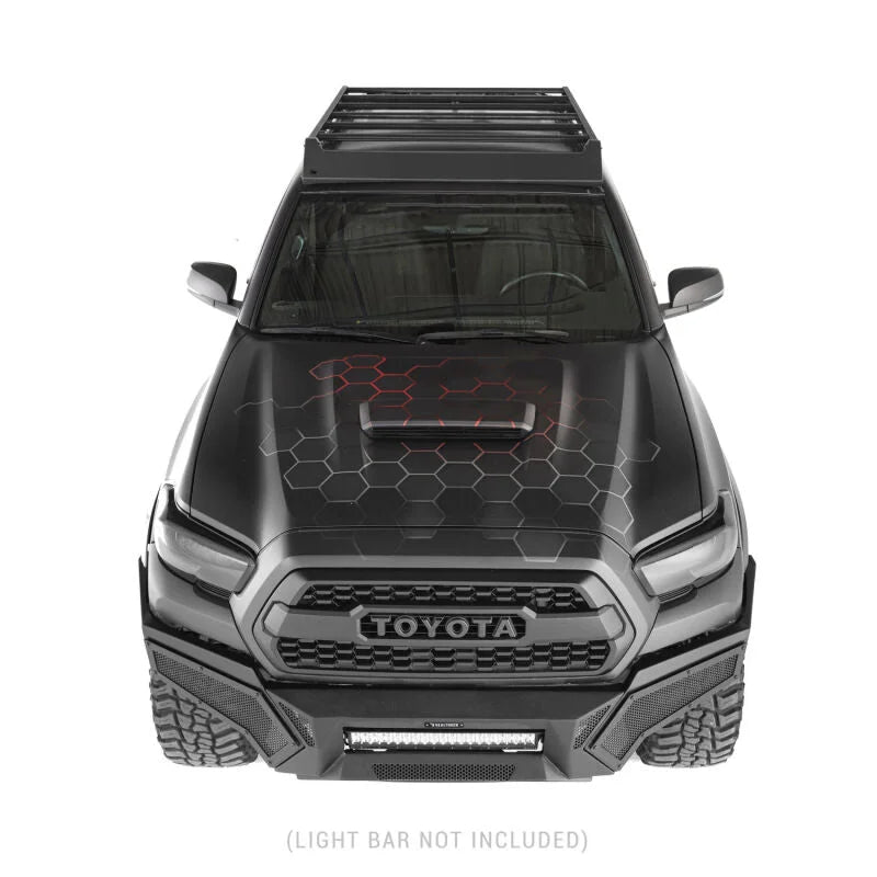 Go Rhino 16-21 Tacoma Element Front Bumper w/ Power Actuated Hide-away Light Bar Mount Tex Black - Side View