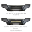 Load image into Gallery viewer, Go Rhino 16-21 Tacoma Element Front Bumper w/ Power Actuated Hide-away Light Bar Mount Tex Black - Back View