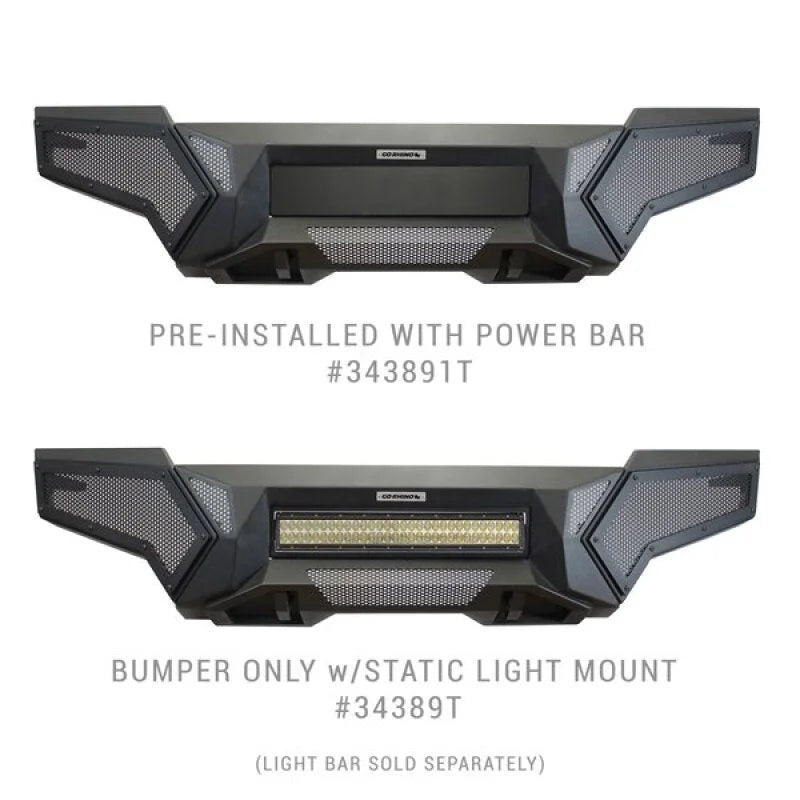 Go Rhino 16-21 Tacoma Element Front Bumper w/ Power Actuated Hide-away Light Bar Mount Tex Black - Back View