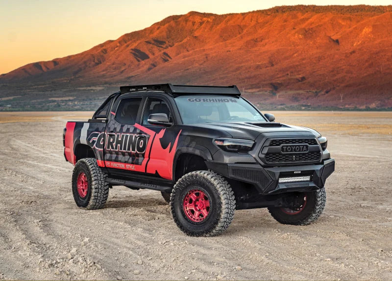 Go Rhino 16-21 Toyota Tacoma Element Front Bumper with Fixed Light Bar Mount Textured Black - Back View