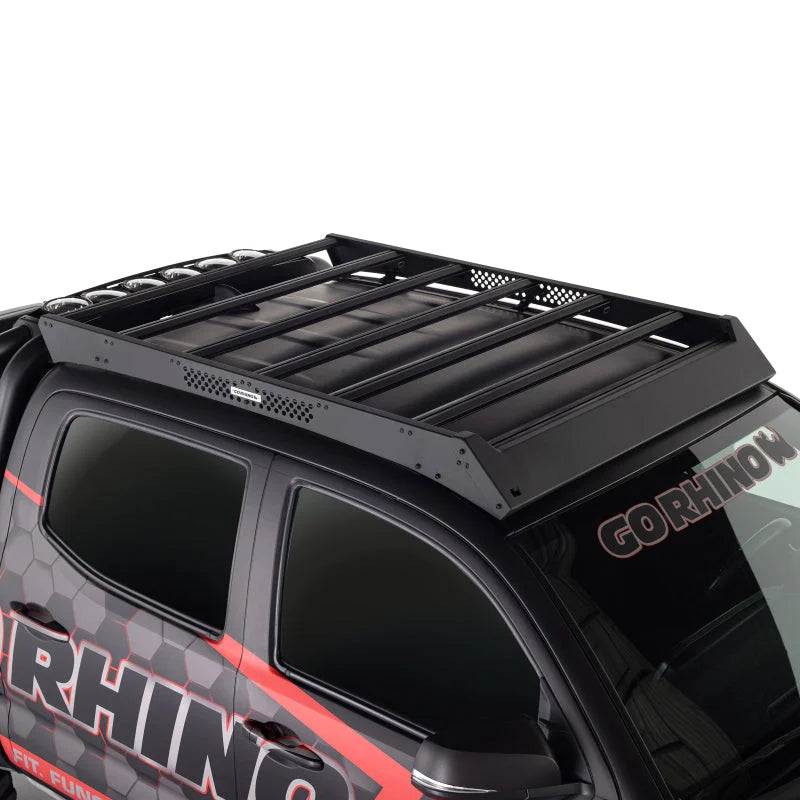 Go Rhino 16-23 Toyota Tacoma DC Ceros Low Profile Roof Rack - Tex. Blk - Side View