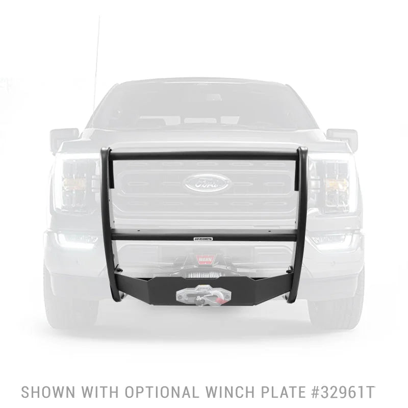 Go Rhino 18-20 Ford F-150 3100 Series StepGuard Winch Plate Kit (Req. 3296T or 3296MT) - Tex. Black - Side View