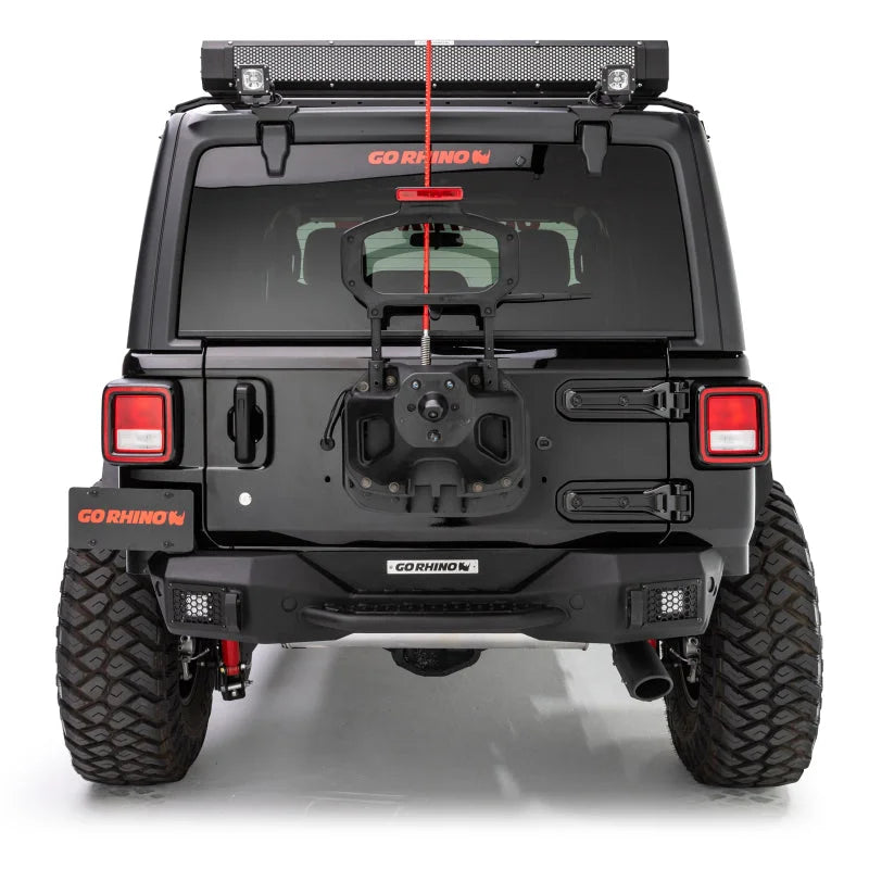 Go Rhino 18-20 Jeep Wrangler JL/JLU Rockline Rear Stubby Bumper - Side View