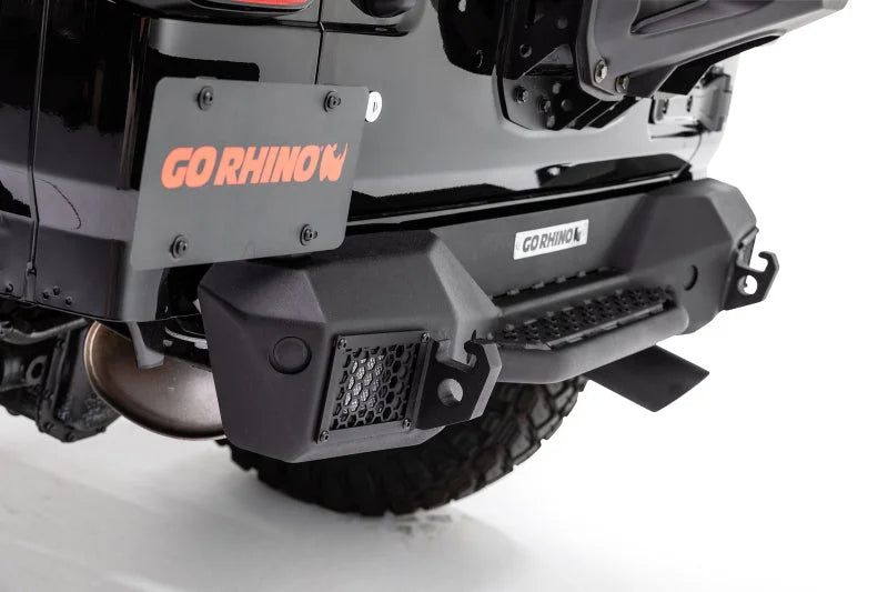 Go Rhino 18-20 Jeep Wrangler JL/JLU Rockline Rear Stubby Bumper - Back View