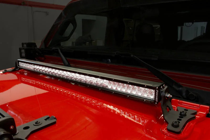 Go Rhino 18-20 Jeep Wrangler JL/JLU/Gladiator JT Light Mount - 30in Single Row - Side View