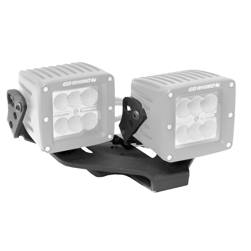 Go Rhino 18-20 Jeep Wrangler JL/JLU/Gladiator JT Light Mount - Two 3in Cubes - Back View
