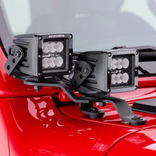 Load image into Gallery viewer, Go Rhino 18-20 Jeep Wrangler JL/JLU/Gladiator JT Light Mount - Two 3in Cubes Offset - Back View