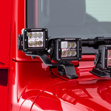 Load image into Gallery viewer, Go Rhino 18-20 Jeep Wrangler JL/JLU/Gladiator JT Light Mount - Two 3in Cubes Offset - Installation View