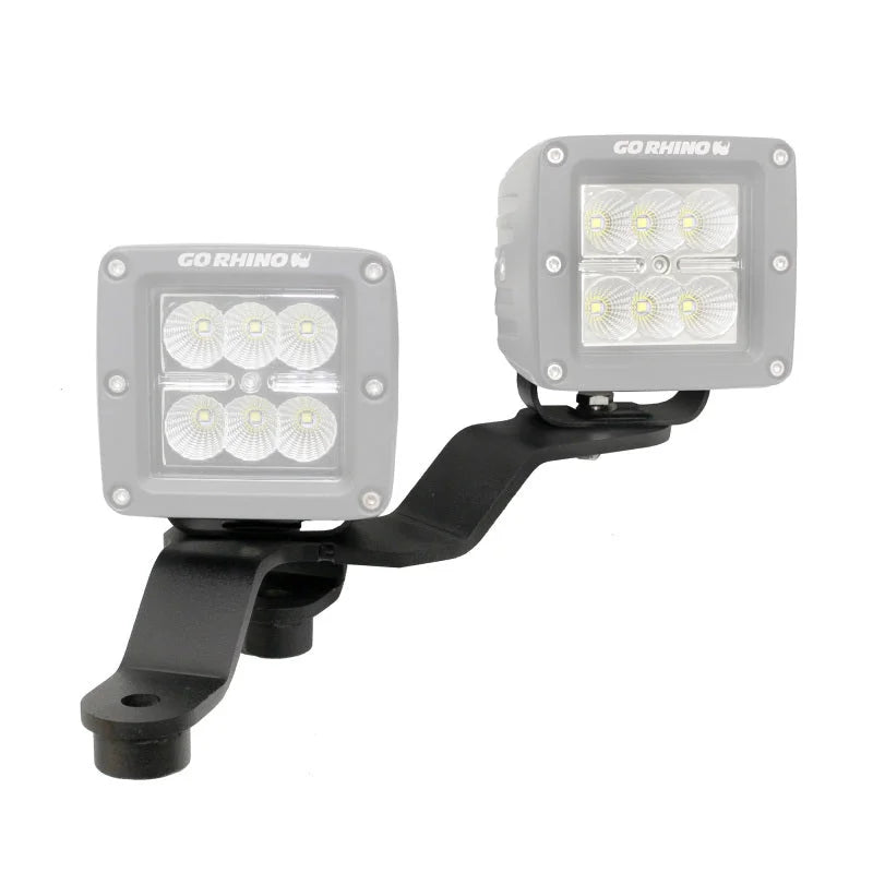Go Rhino 18-20 Jeep Wrangler JL/JLU/Gladiator JT Light Mount - Two 3in Cubes Offset - Additional View 6