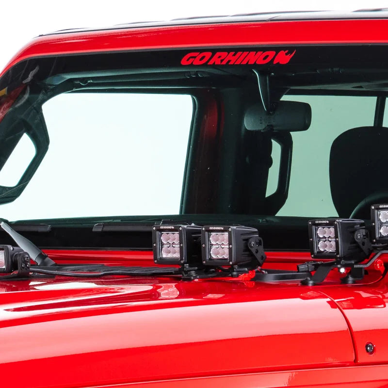Go Rhino 18-20 Jeep Wrangler JL/JLU/Gladiator JT Light Mount - Two 3in Cubes - Additional View 5