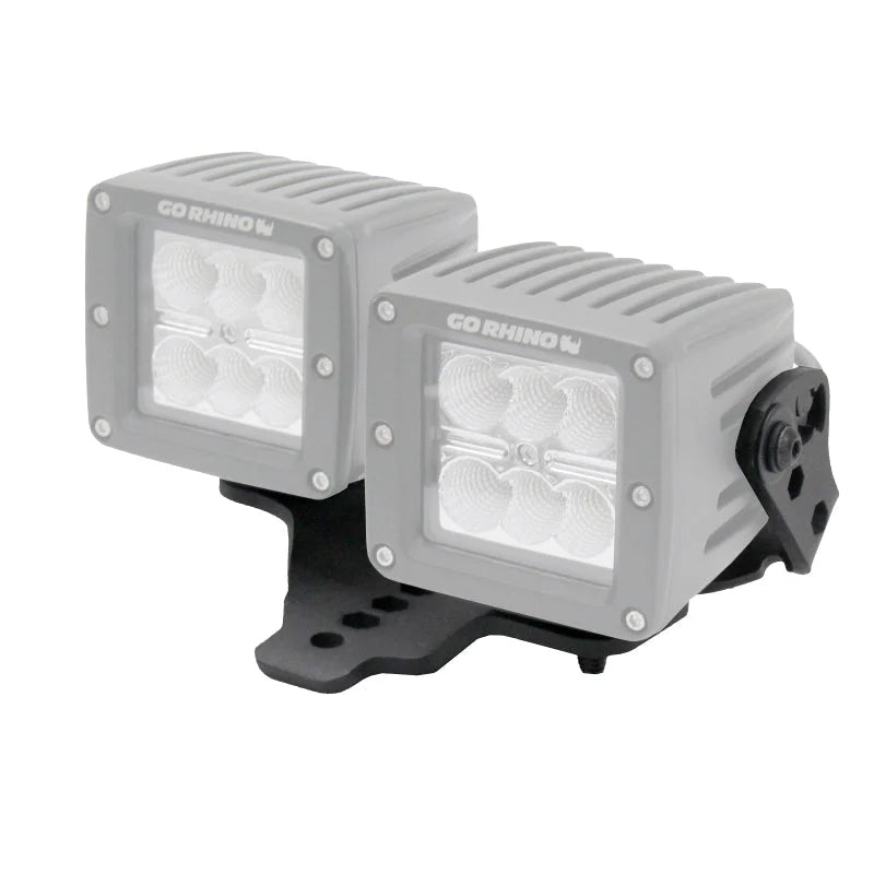 Go Rhino 18-20 Jeep Wrangler JL/JLU/Gladiator JT Light Mount - Two 3in Cubes - Side View