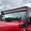 Load image into Gallery viewer, Go Rhino 18-20 Jeep Wrangler JL/JLU/Gladiator JT XE Windshield Light Bar Mount - 50in Single Row - Back View