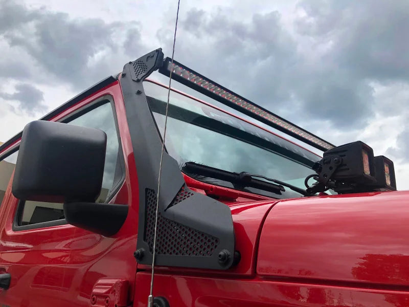 Go Rhino 18-20 Jeep Wrangler JL/JLU/Gladiator JT XE Windshield Light Bar Mount - 50in Single Row - Additional View 6
