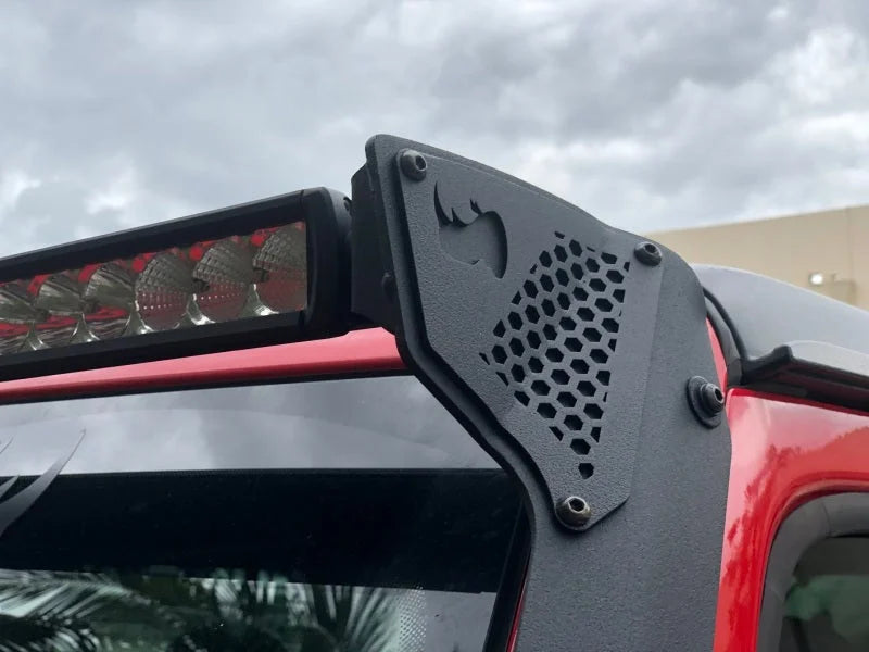 Go Rhino 18-20 Jeep Wrangler JL/JLU/Gladiator JT XE Windshield Light Bar Mount - 50in Single Row - Additional View 8