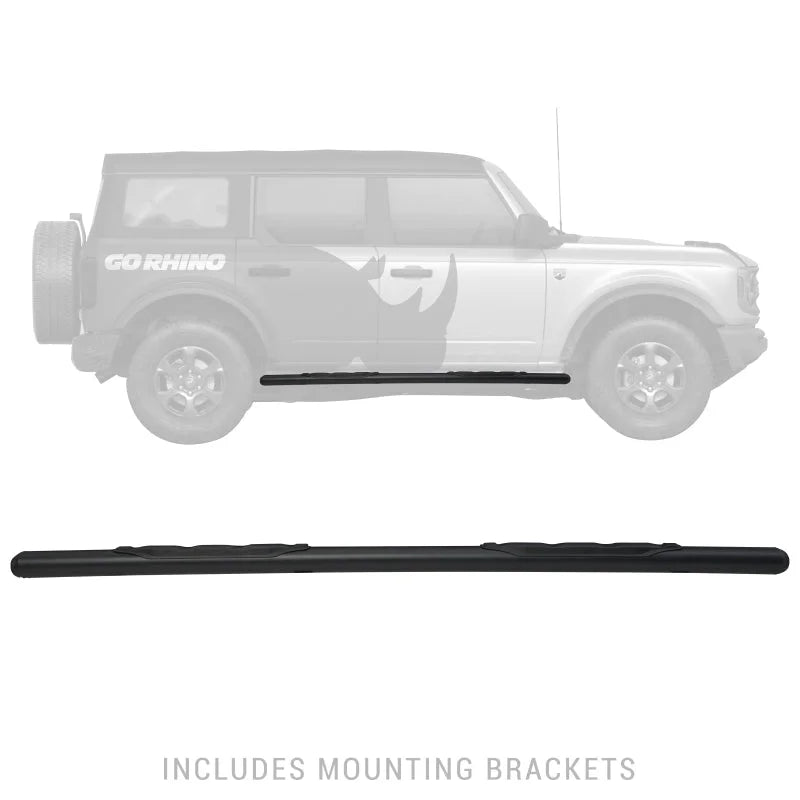 Go Rhino 18-20 Jeep Wrangler JLU 1000 Series Side Steps - Tex Blk - Side View