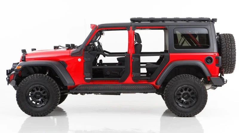 Go Rhino 18-20 Jeep Wrangler JLU JL Frame Mount Sliders - Installation View