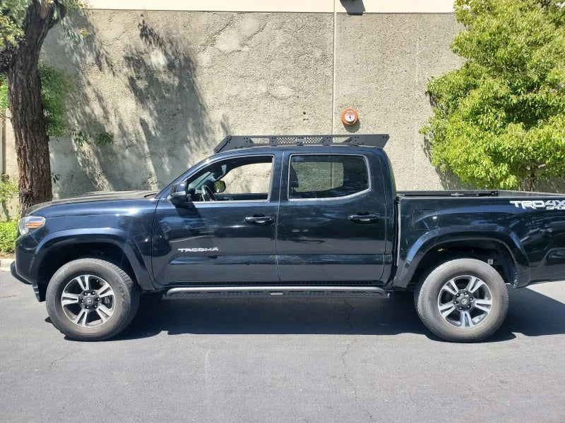 Go Rhino 18-23 Toyota Tacoma 4Door Frame Mount Sliders - Textured Black - Installation View