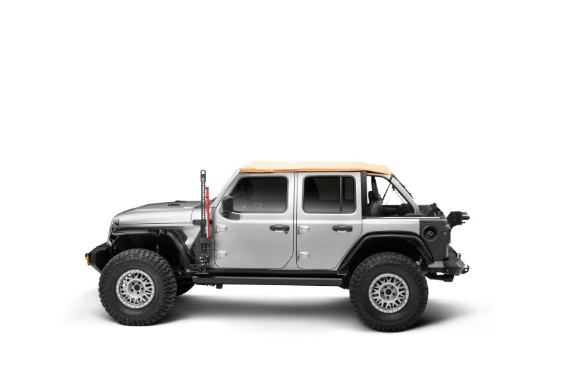 Go Rhino 18-24 Jeep Wrangler JL/JLU/JT Front Fender Jack Mount for Hi-Lift Jack - Tex. Blk - Back View