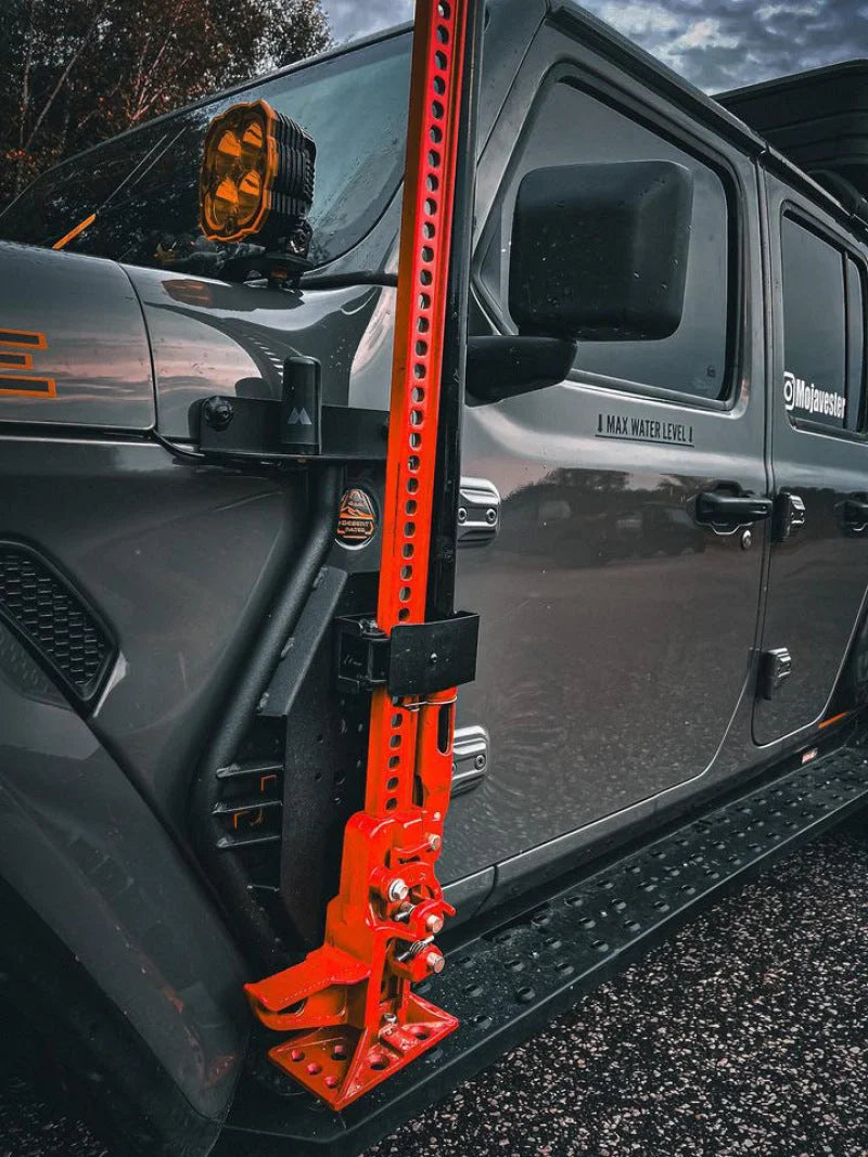 Go Rhino 18-24 Jeep Wrangler JL/JLU/JT Front Fender Jack Mount for Hi-Lift Jack - Tex. Blk - Additional View 6