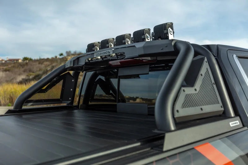 Go Rhino 19-20 Chevy 1500 Sport Bar 2.0 Complete Kit w/Sport Bar + Retractable Light Mnt - Side View
