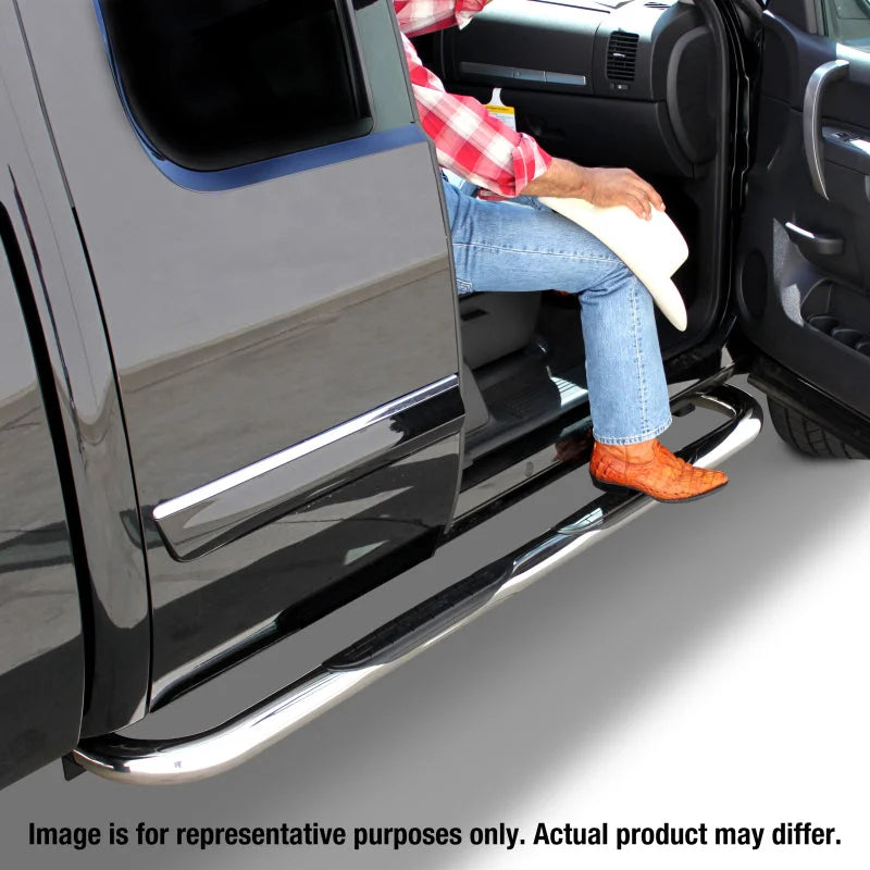Go Rhino 19-20 Ram 1500 4000 Series SideSteps - Cab Length - SS - Side View