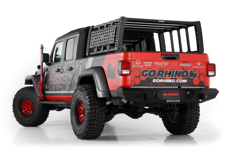 Go Rhino 19-21 Jeep Gladiator XRS Overland Xtreme Rack - Box 1 (Req. gor5950000T-02) - Back View