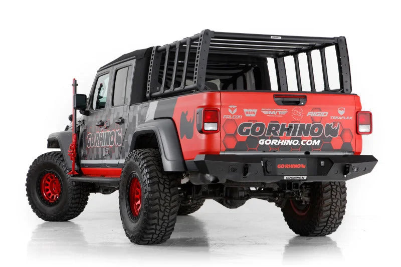 Go Rhino 19-21 Jeep Gladiator XRS Overland Xtreme Rack - Box 2 (Req. gor5950000T-01) - Back View