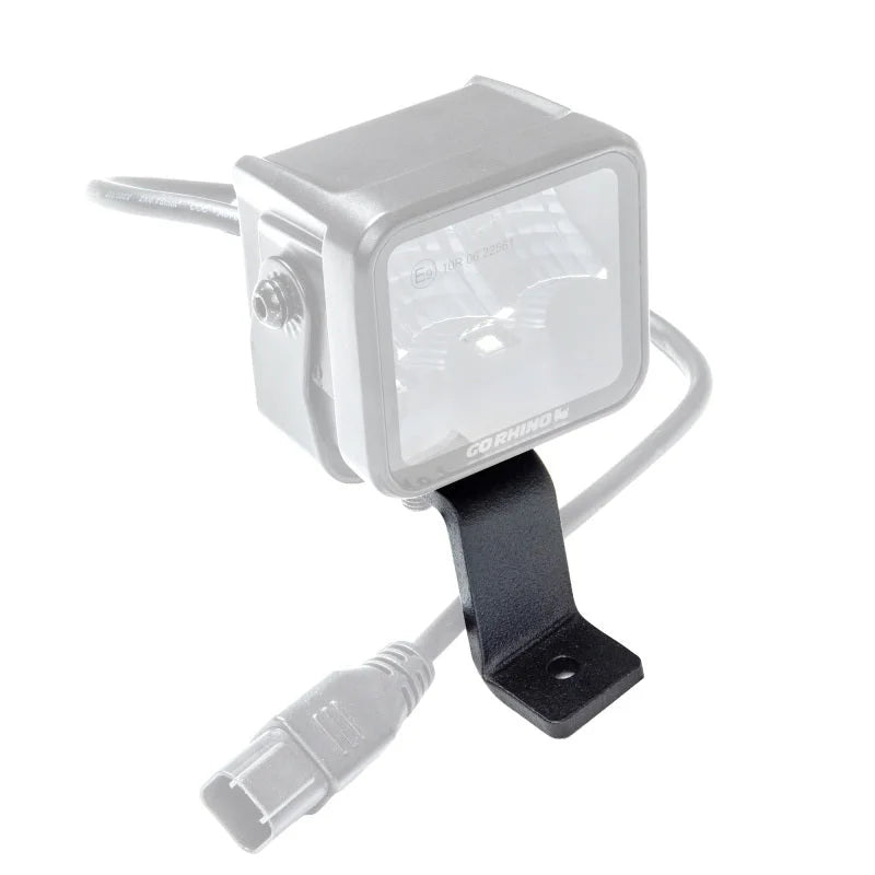 Go Rhino 19-24 Ram 1500 (4 Door) XE Hood Hinge Cube Light Mount - Textured Black - Side View